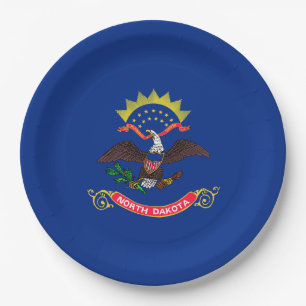 Assiettes En Carton Drapeau de l'État du Dakota du Nord (Dakota du Nor