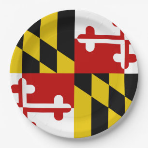 Assiettes En Carton Drapeau de l'État du Maryland