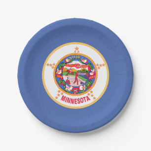 Assiettes En Carton Drapeau de l'État du Minnesota