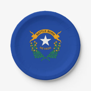 Assiettes En Carton Drapeau de l'État du Nevada