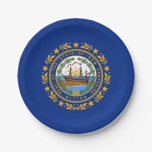 Assiettes En Carton Drapeau de l'État du New Hampshire