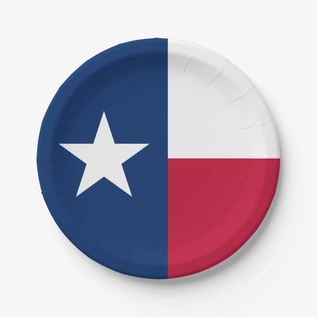 Assiettes En Carton Drapeau de l'État du Texas (Devant)