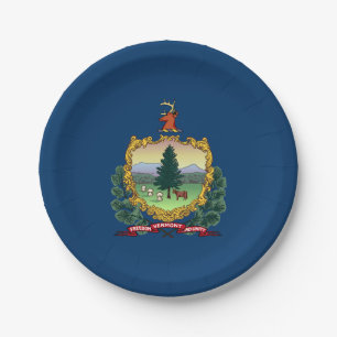 Assiettes En Carton Drapeau de l'État du Vermont