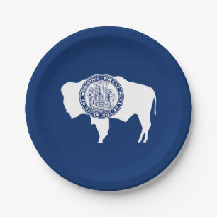 Assiettes En Carton Drapeau de l'État du Wyoming
