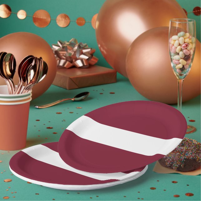 Assiettes En Carton Drapeau de Lettonie (Multi)