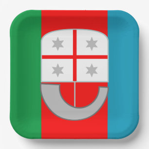 Assiettes En Carton Drapeau de Ligurie (Italie)