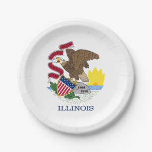 Assiettes En Carton Drapeau de l'Illinois