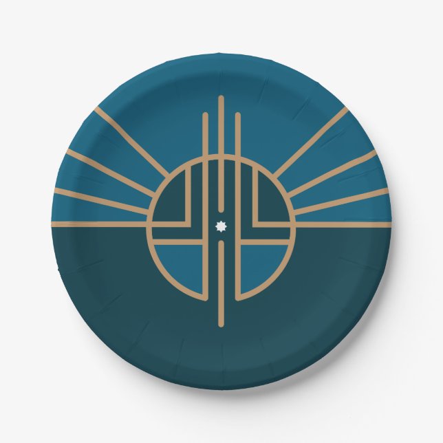 Assiettes En Carton Drapeau de Lincoln, Nebraska (Devant)