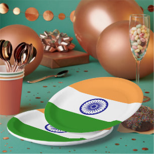 Assiettes En Carton Drapeau de l'Inde