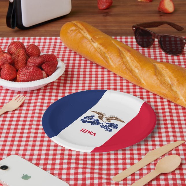 Assiettes En Carton Drapeau de l'Iowa (Pique-nique)