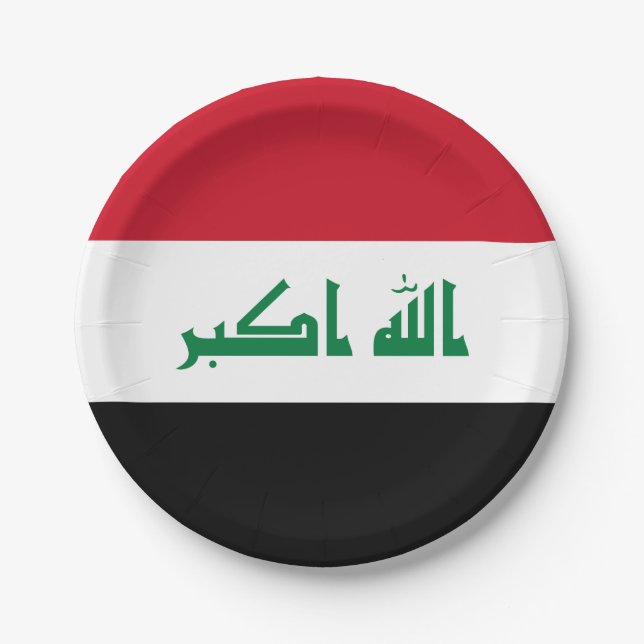 Assiettes En Carton Drapeau de l'Irak (Devant)
