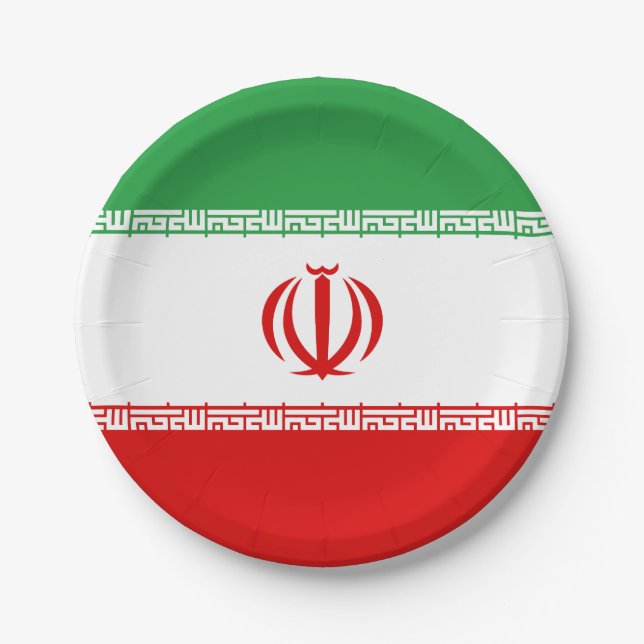 Assiettes En Carton Drapeau de l'Iran (Devant)
