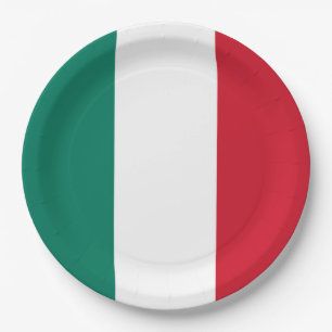 Assiettes En Carton Drapeau de l'Italie Italie IL italienne Tricolore