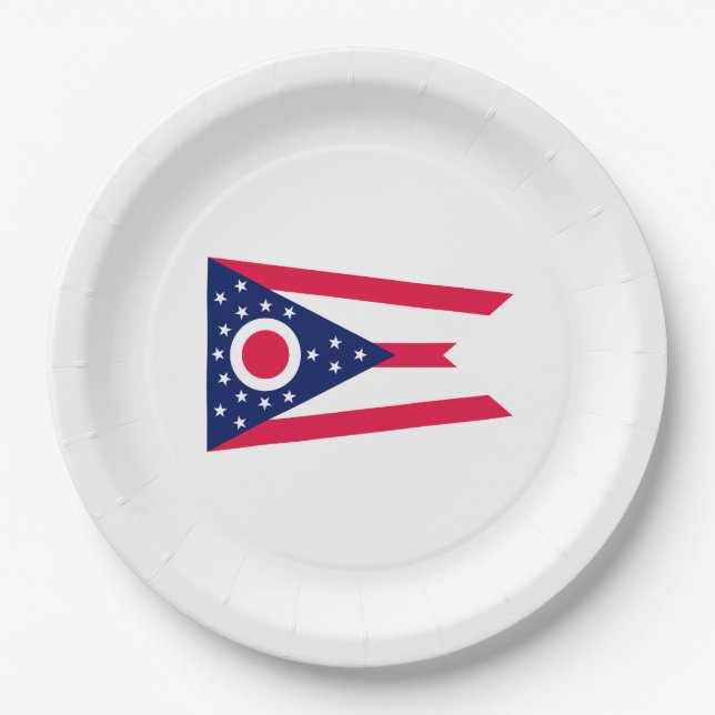 Assiettes En Carton Drapeau de l'Ohio (Devant)