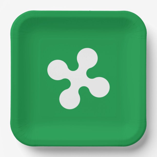 Assiettes En Carton Drapeau de Lombardie (Italie) (Recto)