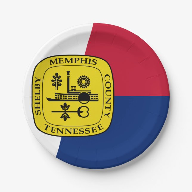 Assiettes En Carton Drapeau de Memphis, Plaques de papier du Tennessee (Devant)