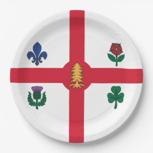 Assiettes En Carton Drapeau de Montréal (Québec, Canada)
