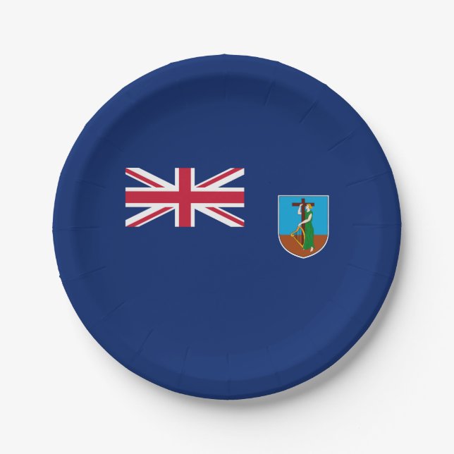 Assiettes En Carton Drapeau de Montserrat (Devant)