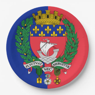 Assiettes En Carton Drapeau de Paris, France