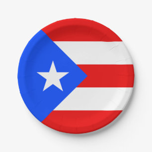 Assiettes En Carton Drapeau de Porto Rico