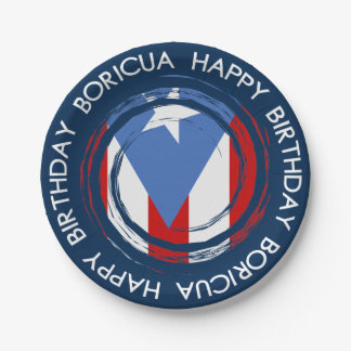 Assiettes En Carton Drapeau de Porto Rico Thème Boricua Anniversaire