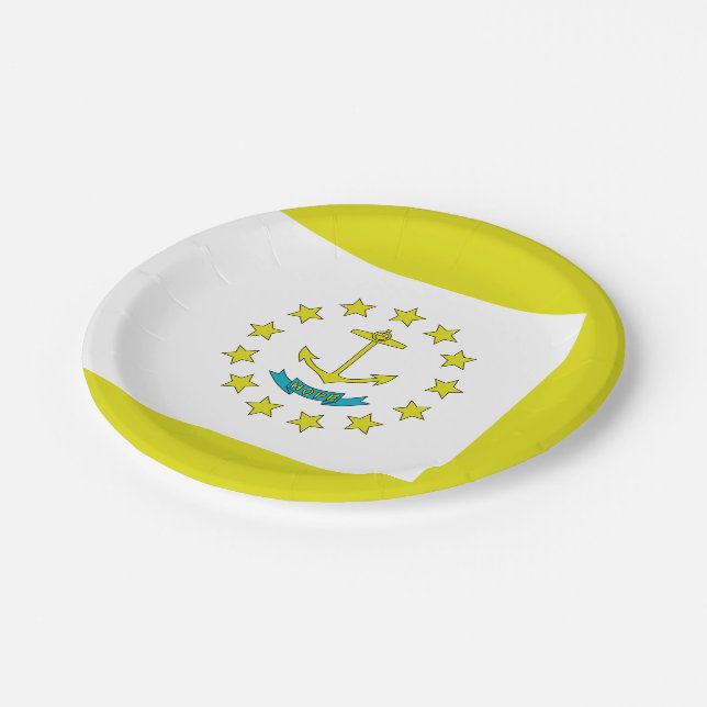 Assiettes En Carton Drapeau de Rhode Island (Angle)