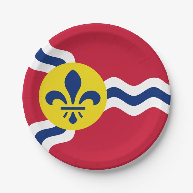 Assiettes En Carton Drapeau de Saint-Louis, Missouri (Devant)