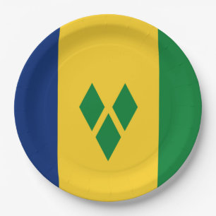 Assiettes En Carton Drapeau de Saint-Vincent-et-les Grenadines