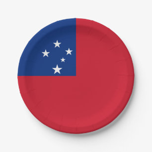 Assiettes En Carton Drapeau de Samoa