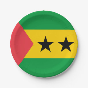 Assiettes En Carton Drapeau de Sao Tomé-et-Principe