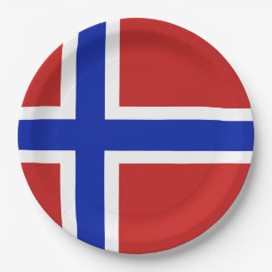 Assiettes En Carton Drapeau de Scandinave de la Norvège
