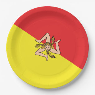 Assiettes En Carton Drapeau de Sicile - Parti sicilien
