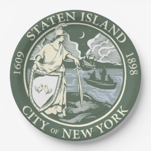Assiettes En Carton Drapeau de Staten Island (district de New York)