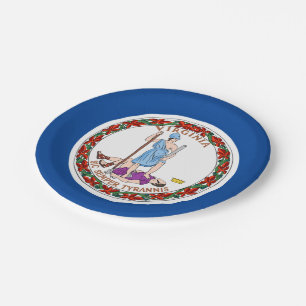 Assiettes En Carton Drapeau de Virginie