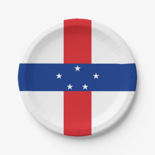 Assiettes En Carton Drapeau des Antilles néerlandaises