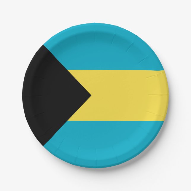 Assiettes En Carton Drapeau des Bahamas (Devant)