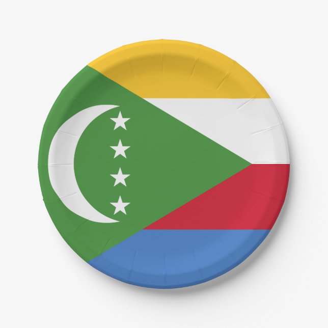 Assiettes En Carton Drapeau des Comores (Devant)