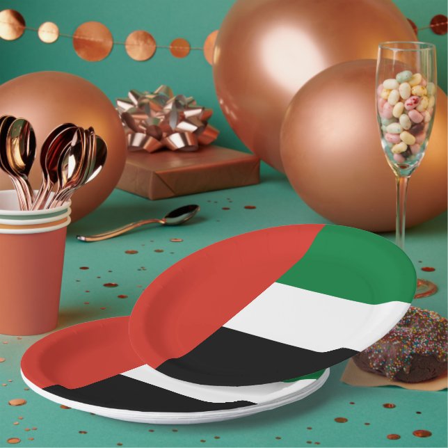 Assiettes En Carton Drapeau des Émirats arabes unis (Multi)