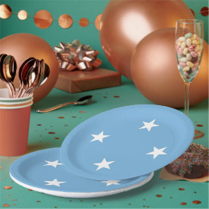 Assiettes En Carton Drapeau des États fédérés de Micronésie