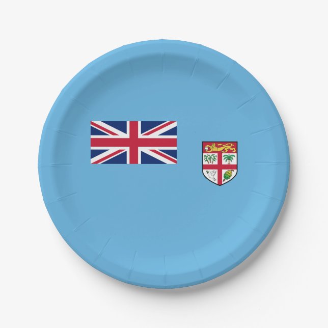 Assiettes En Carton Drapeau des Fidji (Devant)