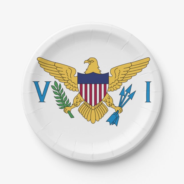 Assiettes En Carton Drapeau des îles Vierges américaines (Devant)
