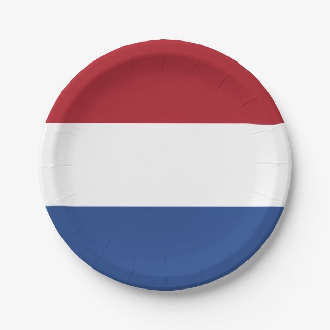 Assiettes En Carton Drapeau des Pays-Bas (Devant)