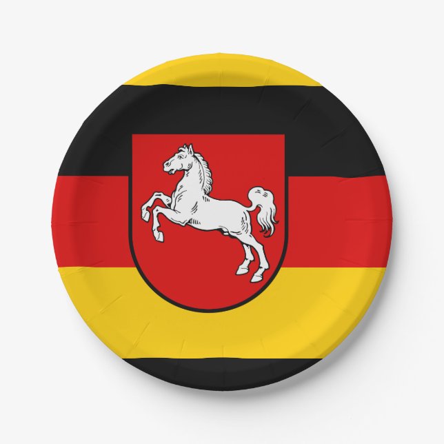 Assiettes En Carton Drapeau des plaques de papier de Basse-Saxe (Devant)