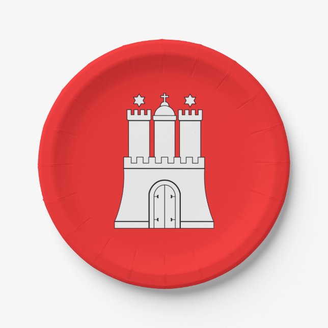 Assiettes En Carton Drapeau des plaques de papier de Hambourg (Devant)