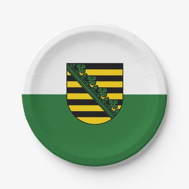 Assiettes En Carton Drapeau des plaques de papier de Saxe (Devant)