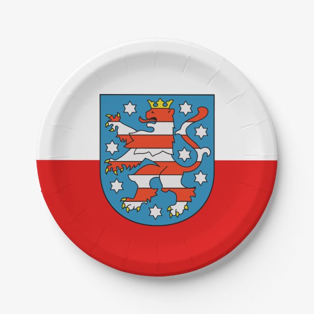 Assiettes En Carton Drapeau des plaques de papier de Thuringe (Devant)