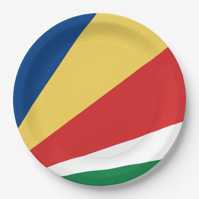 Assiettes En Carton Drapeau des Seychelles (Devant)