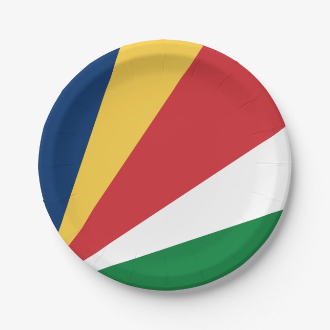 Assiettes En Carton Drapeau des Seychelles (Devant)