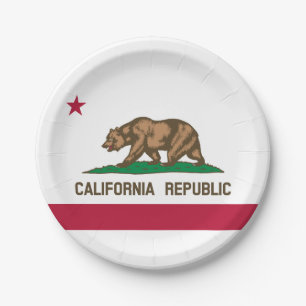 Assiettes En Carton Drapeau d'État de la République de Californie