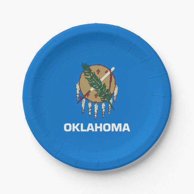 Assiettes En Carton Drapeau d'État de l'Oklahoma (Devant)